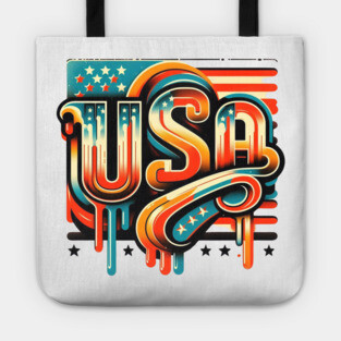 Vintage USA: A Retro Tribute to American Spirit Tote