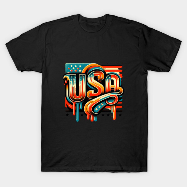 Vintage USA: A Retro Tribute to American Spirit T-Shirt by Ben's Store 1