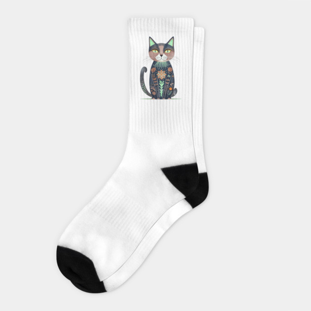 Boho Cat: Free-Spirited Feline Socks by Steve