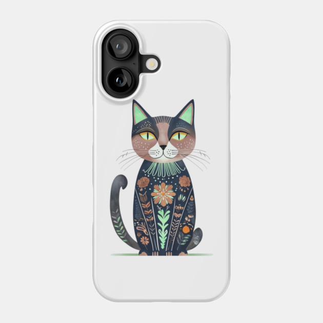 Boho Cat: Free-Spirited Feline Phone Case by Steve