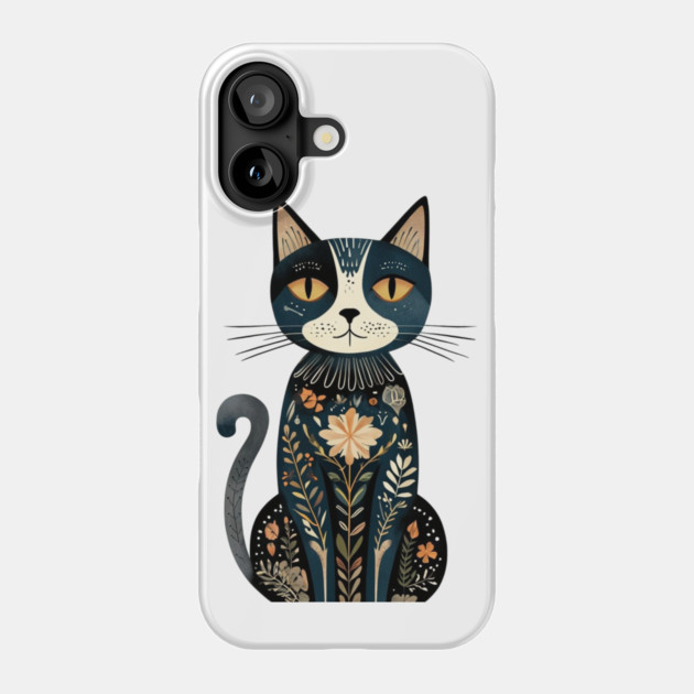 Boho Cat: Free-Spirited Feline Phone Case by Steve