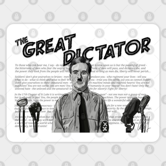 The Great Dictator: Unite Sticker by 51Deesigns