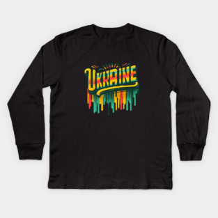 Ukraine: A Vintage Tribute to Ukrainian Pride Kids Long Sleeve T-Shirt