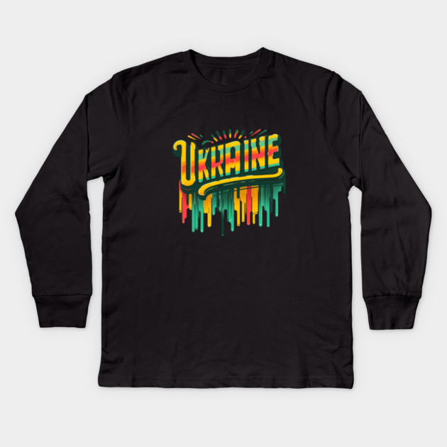 Ukraine: A Vintage Tribute to Ukrainian Pride Kids Long Sleeve T-Shirt by Ben's Store 1