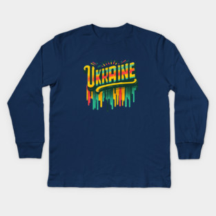 Ukraine: A Vintage Tribute to Ukrainian Pride Kids Long Sleeve T-Shirt