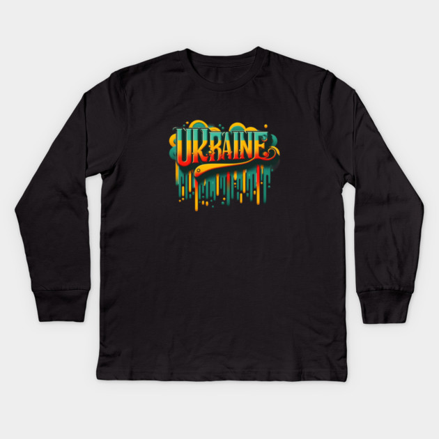 Ukraine: A Vintage Tribute to Ukrainian Pride Kids Long Sleeve T-Shirt by Ben's Store 1