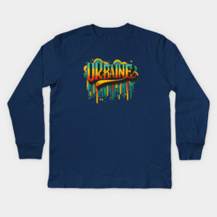 Ukraine: A Vintage Tribute to Ukrainian Pride Kids Long Sleeve T-Shirt
