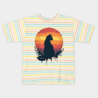 Sunset Silhouette: Midnight Grace Kids T-Shirt