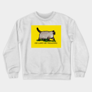 Oh Lawd He Treading Siamese Colorblock Crewneck Sweatshirt