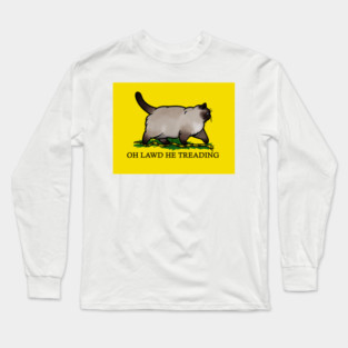 Oh Lawd He Treading Siamese Colorblock Long Sleeve T-Shirt