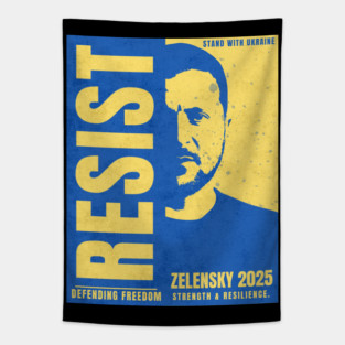 Zelensky 2025 - Resist & Defend Freedom Tapestry