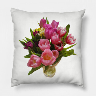 A Vase of Tulips Photo for Tulip fans Pillow