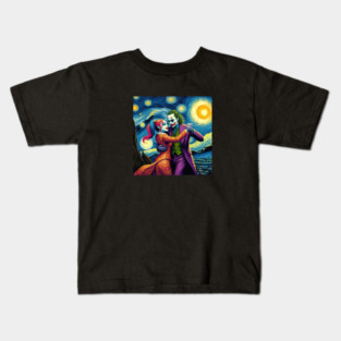 Joker and Harley Quinn in starry night Kids T-Shirt