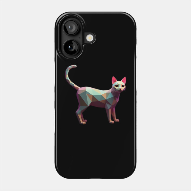 Geometric Cat Art Phone Case by animegirlnft