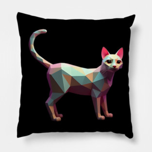 Geometric Cat Art Pillow
