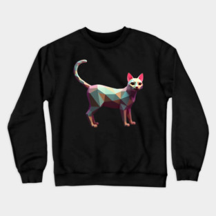 Geometric Cat Art Crewneck Sweatshirt