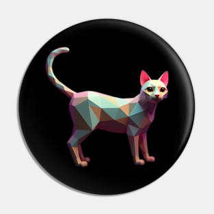 Geometric Cat Art Pin