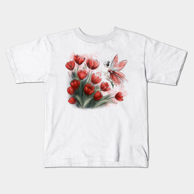 Tulip Fairy Kids T-Shirt by H. R. Sinclair