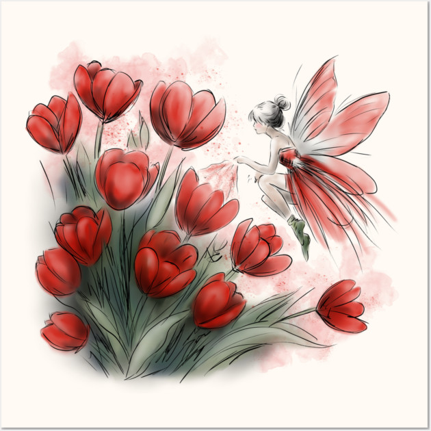 Tulip Fairy Wall Art by H. R. Sinclair