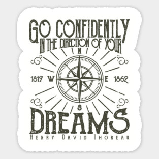 Go Confidently In The Direction Of Your Dreams, Vintage/Retro Design Magnet