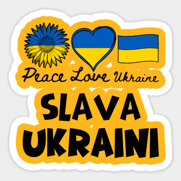 Slava Ukraini - Peace Love Ukraine Magnet by Creatifly Graphic Tees