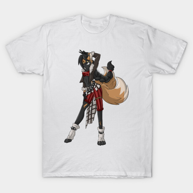 Roxy the sassy Kitsune Fox Girl T-Shirt by Fennek