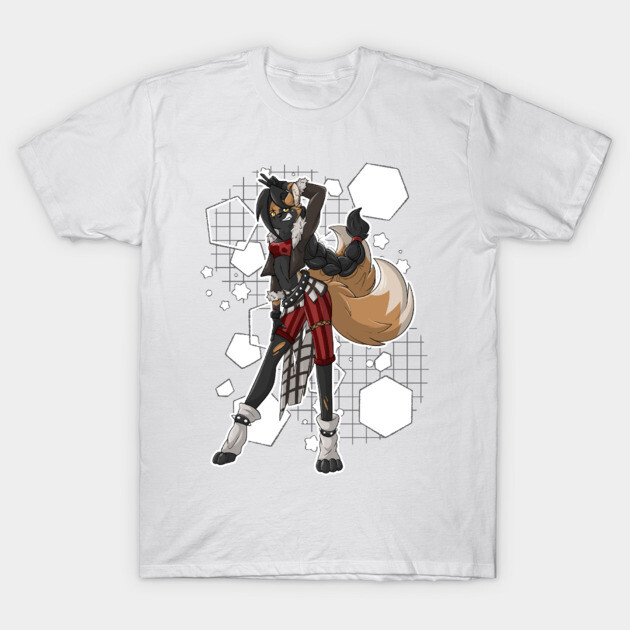 Roxy the sassy Kitsune Fox Girl T-Shirt by Fennek
