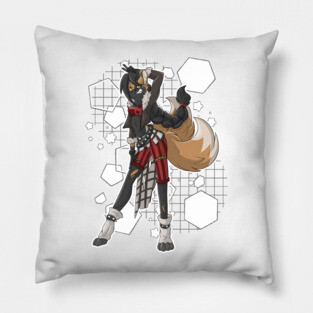 Roxy the sassy Kitsune Fox Girl Pillow