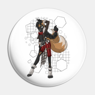 Roxy the sassy Kitsune Fox Girl Pin