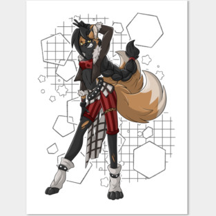 Roxy the sassy Kitsune Fox Girl Posters and Art