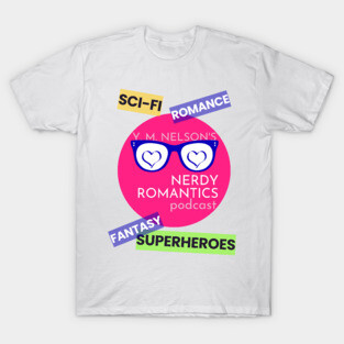 Nerdy Romantics Podcast Topics - Dark letters T-Shirt