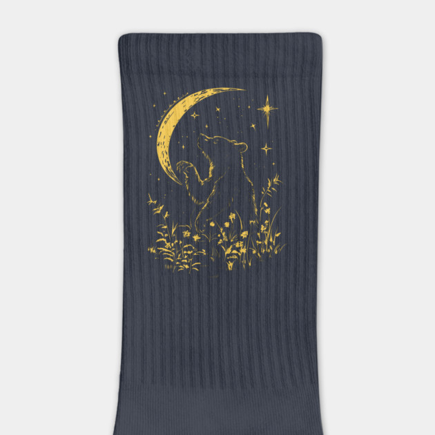 Celestial Bear Under Moonlit Sky – Mystical Wildlife Art by TuncGK