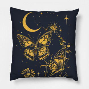 Romantic Butterfly Pair – Celestial Garden Dreamscape Pillow