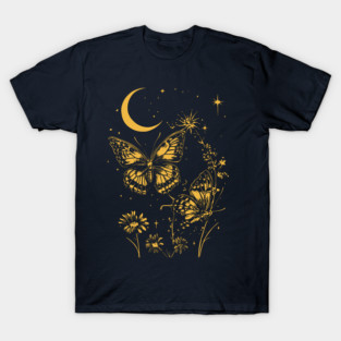 Romantic Butterfly Pair – Celestial Garden Dreamscape T-Shirt