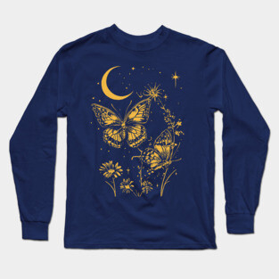 Romantic Butterfly Pair – Celestial Garden Dreamscape Long Sleeve T-Shirt