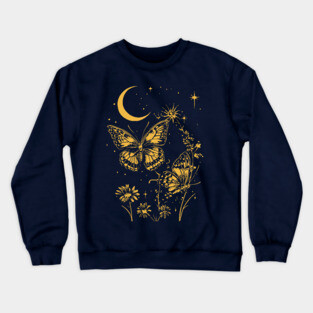 Romantic Butterfly Pair – Celestial Garden Dreamscape Crewneck Sweatshirt