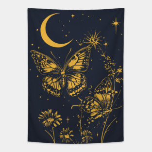 Romantic Butterfly Pair – Celestial Garden Dreamscape Tapestry