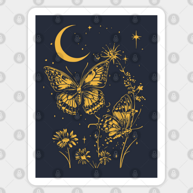 Romantic Butterfly Pair – Celestial Garden Dreamscape Sticker by TuncGK