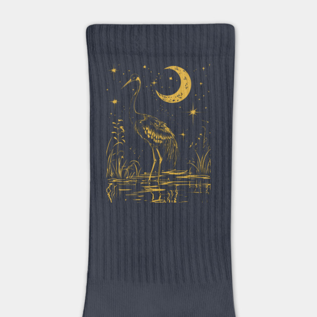 Elegant Moonlit Waterbird – Celestial Avian Serenity by TuncGK