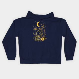 Celestial Ladybug Among Wildflowers – Symbol of Luck & Wonder Kids Hoodie