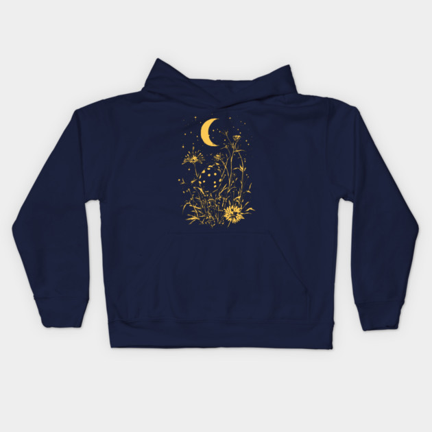 Celestial Ladybug Among Wildflowers – Symbol of Luck & Wonder Kids Hoodie by TuncGK
