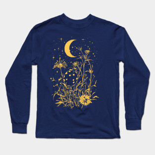 Celestial Ladybug Among Wildflowers – Symbol of Luck & Wonder Long Sleeve T-Shirt