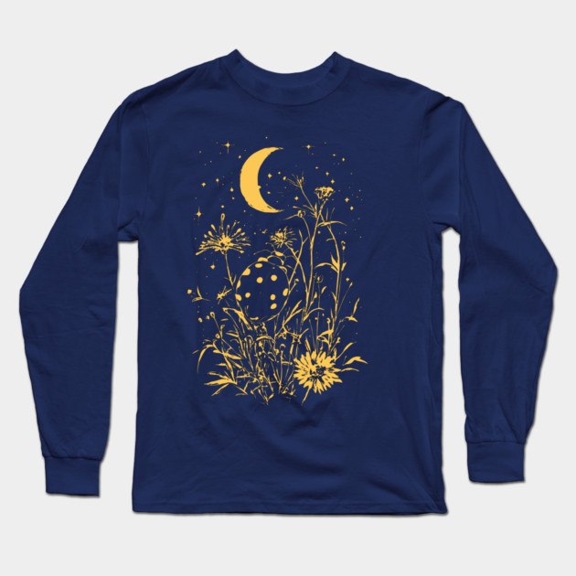 Celestial Ladybug Among Wildflowers – Symbol of Luck & Wonder Long Sleeve T-Shirt by TuncGK