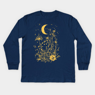 Celestial Ladybug Among Wildflowers – Symbol of Luck & Wonder Kids Long Sleeve T-Shirt