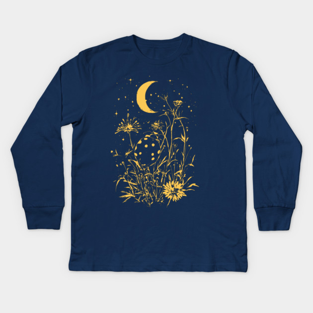 Celestial Ladybug Among Wildflowers – Symbol of Luck & Wonder Kids Long Sleeve T-Shirt by TuncGK
