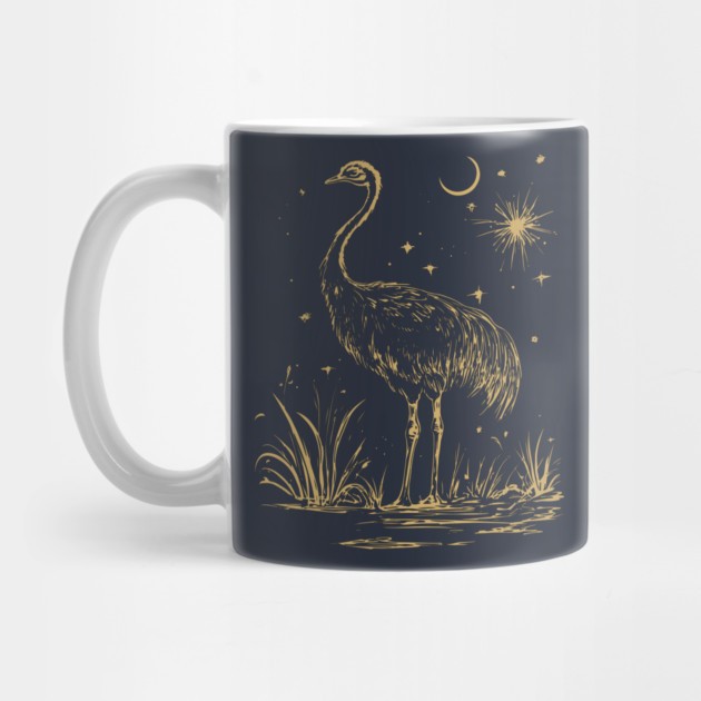 Moonlit Ostrich – Mystical Desert Guardian Under Starry Skies by TuncGK