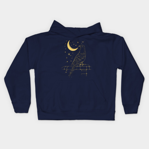 Urban Celestial Pigeon – A Bird of the Night Sky Kids Hoodie by TuncGK