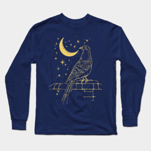 Urban Celestial Pigeon – A Bird of the Night Sky Long Sleeve T-Shirt