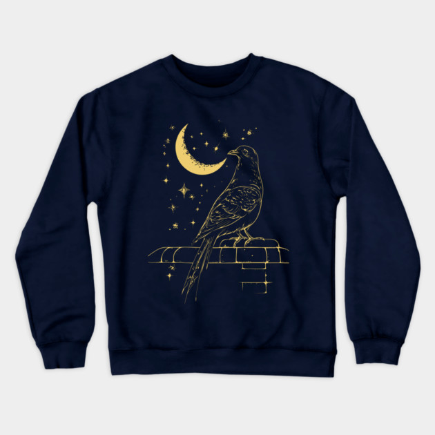 Urban Celestial Pigeon – A Bird of the Night Sky Crewneck Sweatshirt by TuncGK