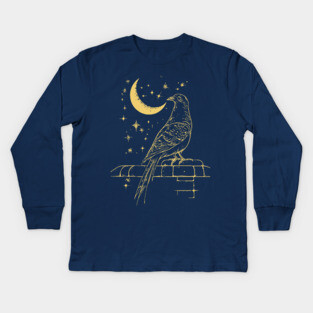 Urban Celestial Pigeon – A Bird of the Night Sky Kids Long Sleeve T-Shirt